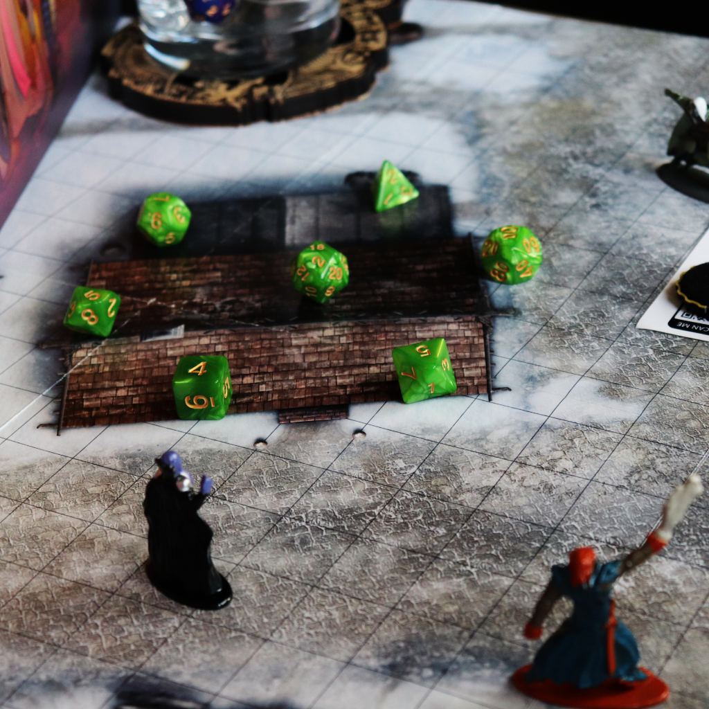 Opaque Acrylic Set of 7 TTRPG Dice - Acid Splash