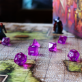 Transparent Acrylic Set of 7 TTRPG Dice - Amethyst