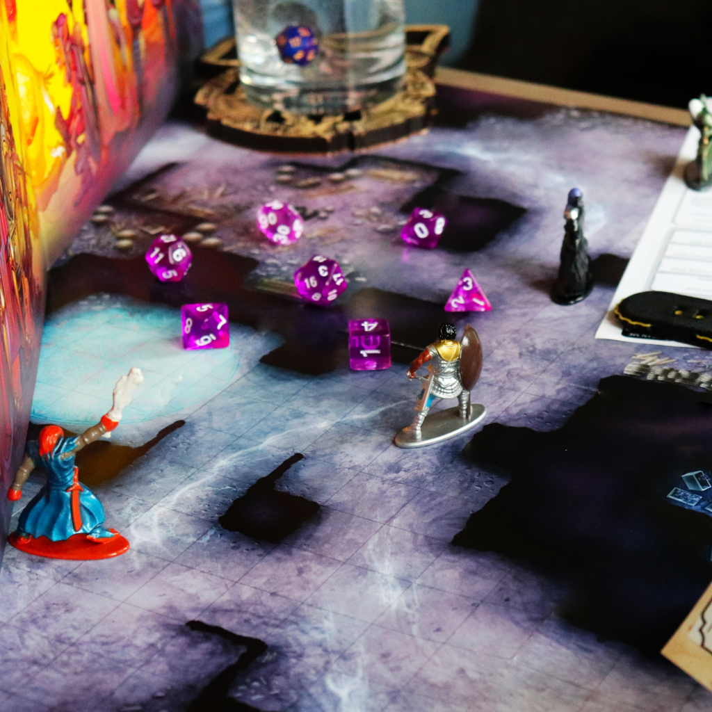 Transparent Acrylic Set of 7 TTRPG Dice - Amethyst
