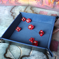 Faux Leather Pop UP Dice Tray - Antique Blue (2 Styles Available)