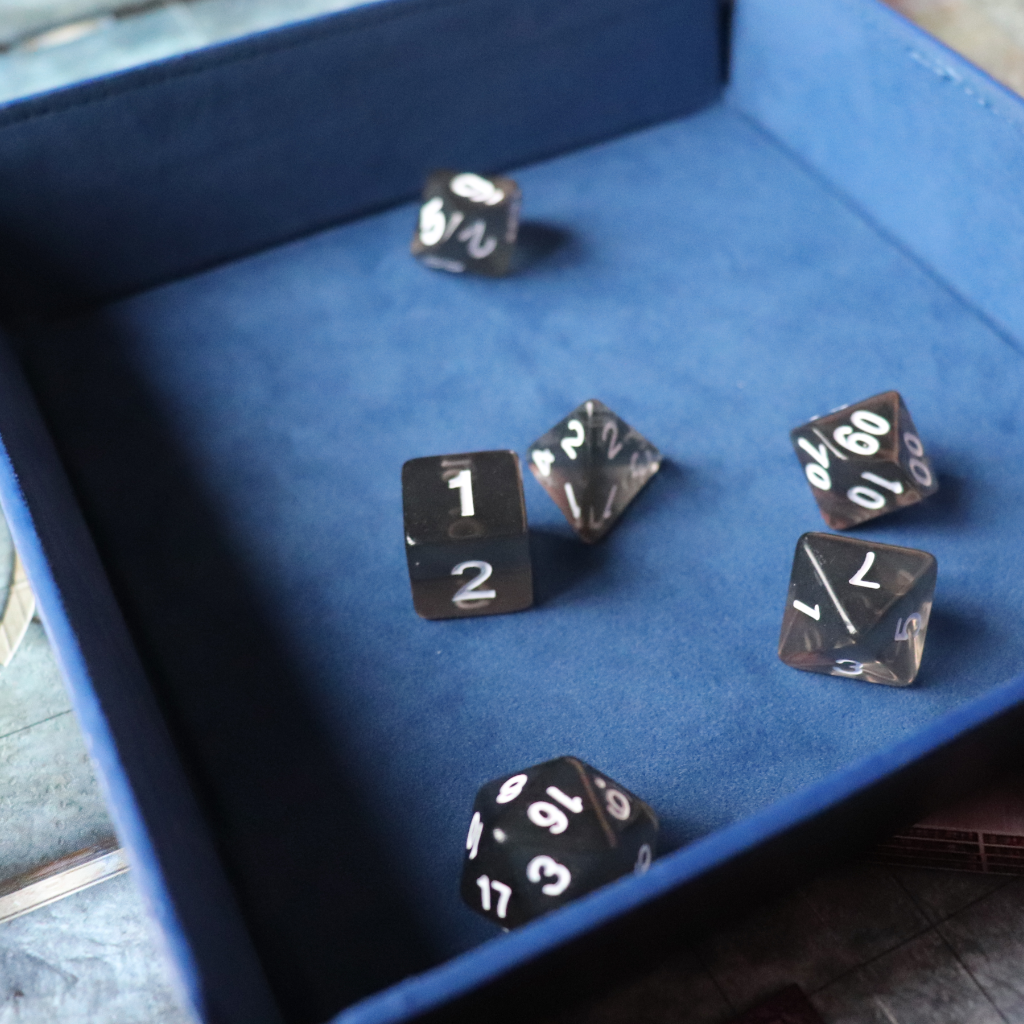 Faux Leather Pop UP Dice Tray - Antique Blue (2 Styles Available)