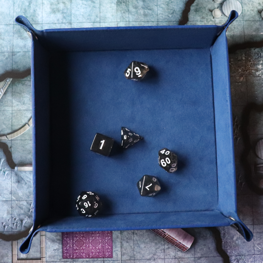 Faux Leather Pop UP Dice Tray - Antique Blue (2 Styles Available)