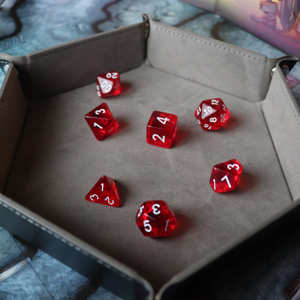 Faux Leather Pop UP Dice Tray - Cleric Silver (2 Styles Available)