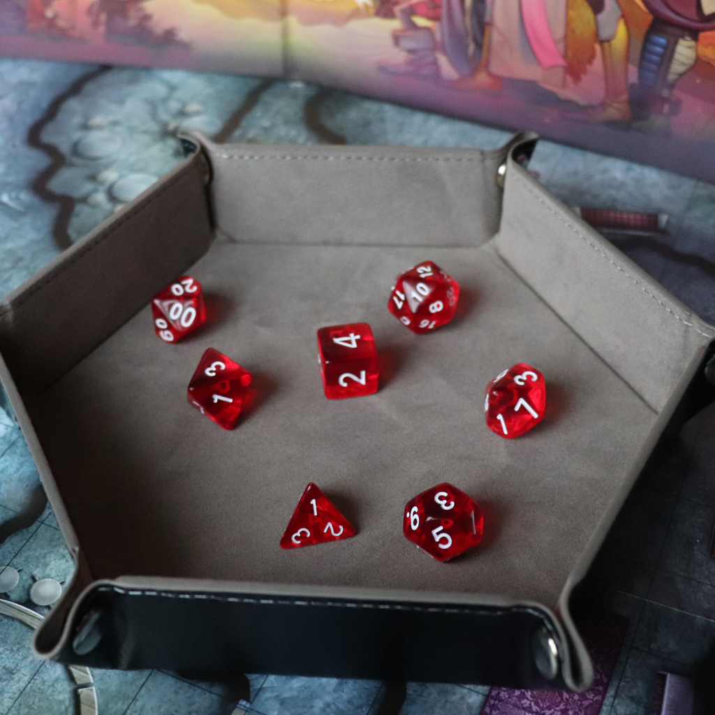 Faux Leather Pop UP Dice Tray - Cleric Silver (2 Styles Available)