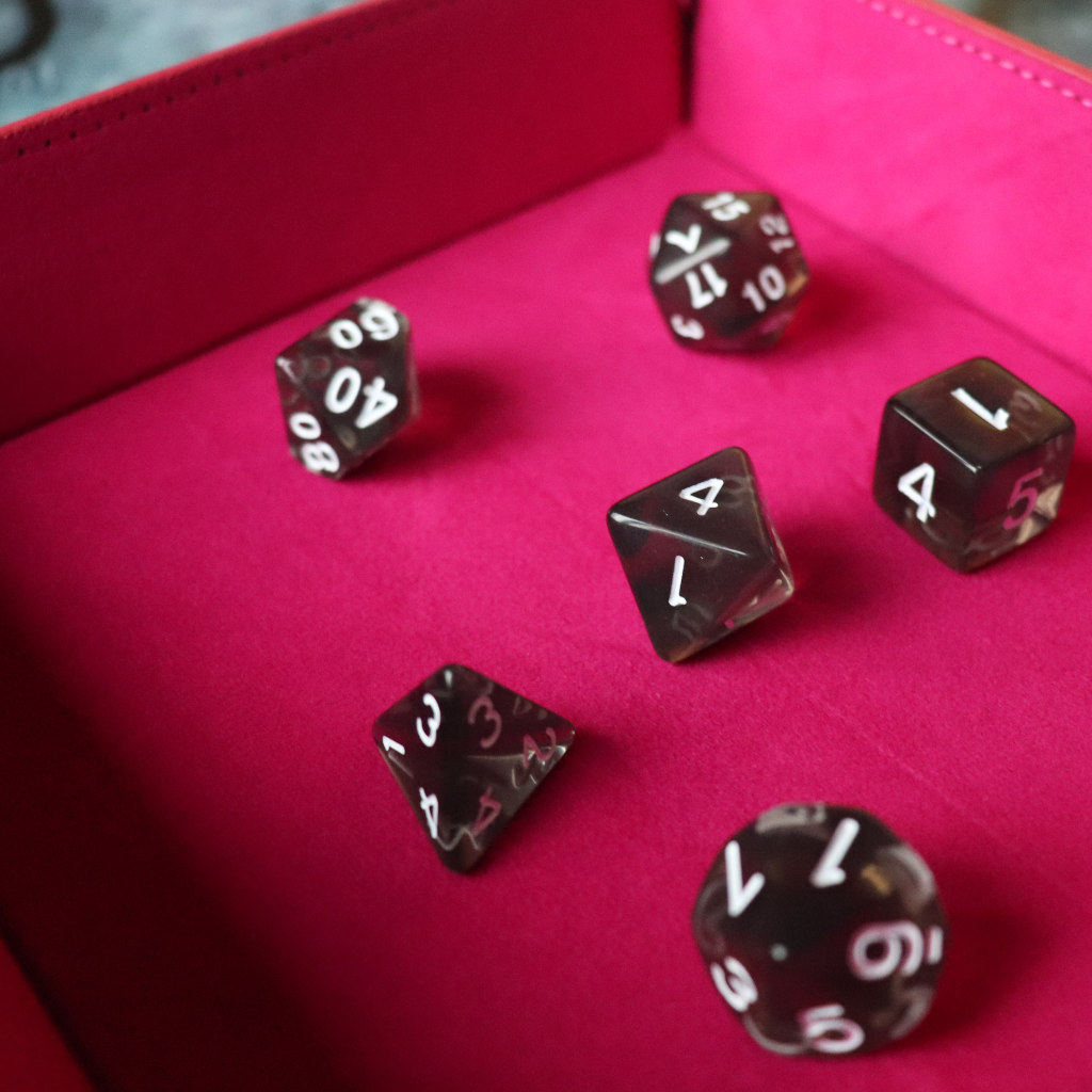 Faux Leather Pop UP Dice Tray - Pink Dragon (2 Styles Available)