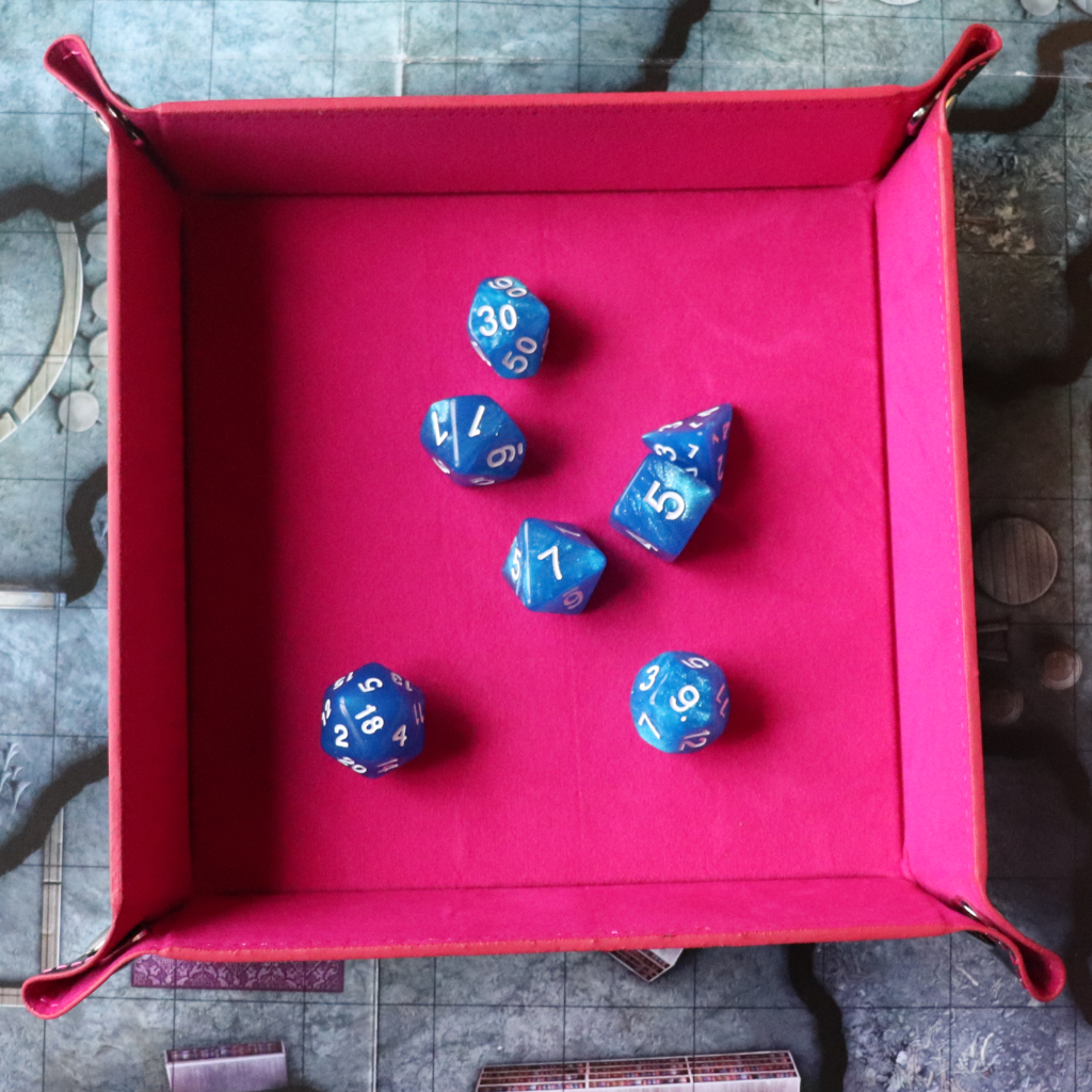 Faux Leather Pop UP Dice Tray - Pink Dragon (2 Styles Available)
