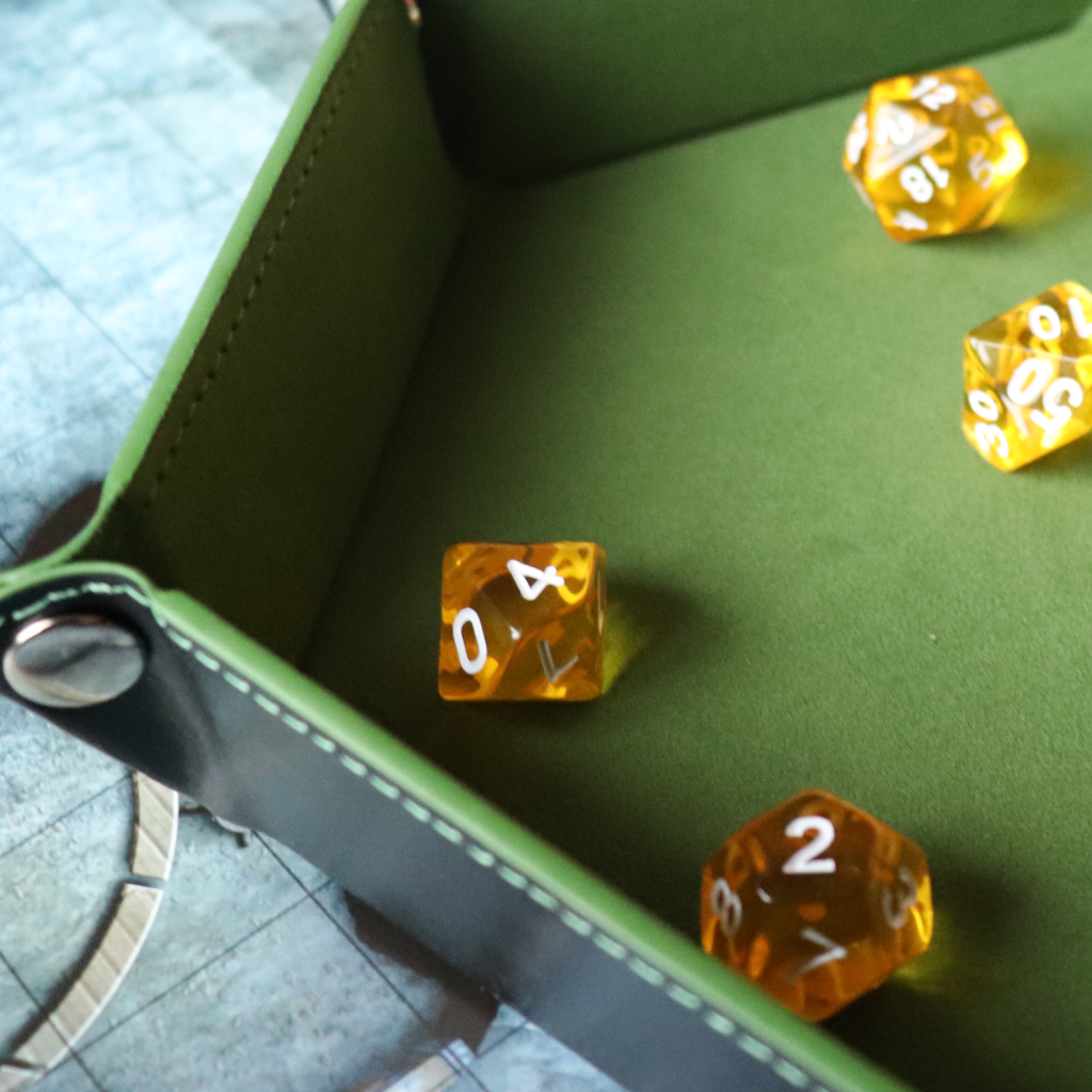 Faux Leather Pop UP Dice Tray - Druid's Moss (2 Styles Available)