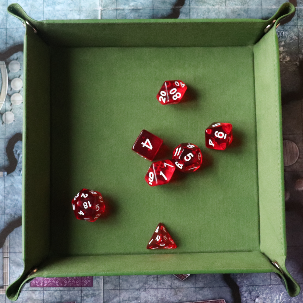 Faux Leather Pop UP Dice Tray - Druid's Moss (2 Styles Available)