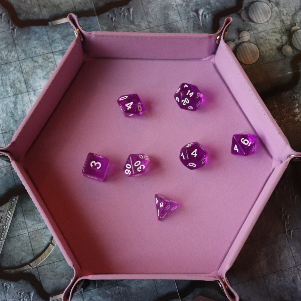 Hexagon Faux Leather Pop UP Dice Tray - Feywild