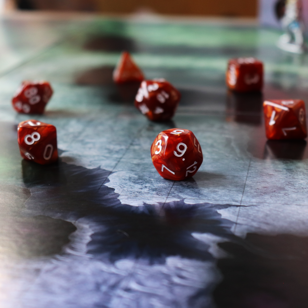 Opaque Acrylic Set of 7 TTRPG Dice - Fighter's Rust