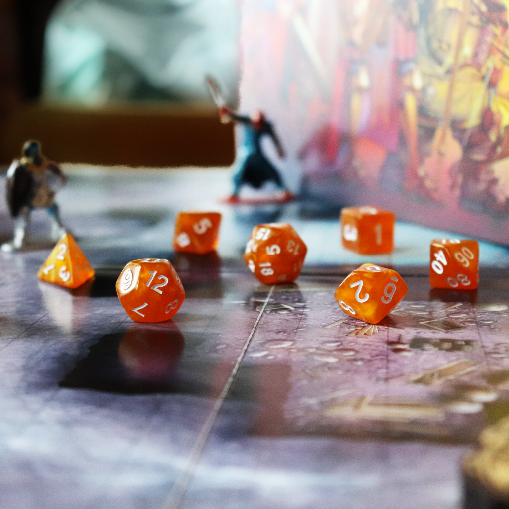 Opaque Acrylic Set of 7 TTRPG Dice - Fool's Gold