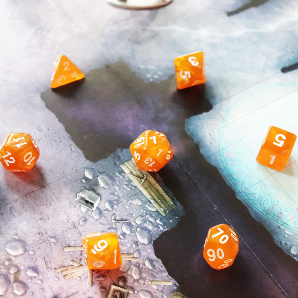 Opaque Acrylic Set of 7 TTRPG Dice - Fool's Gold