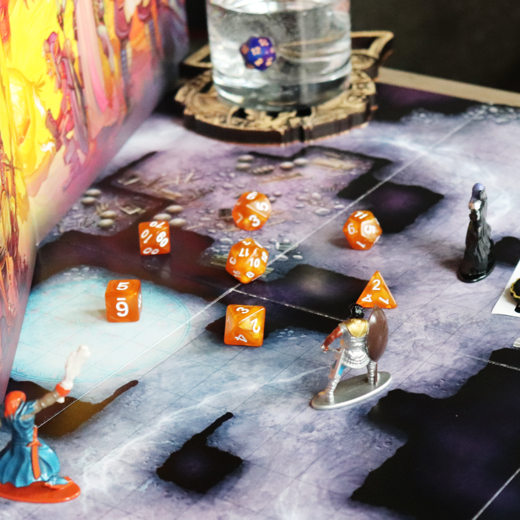 Opaque Acrylic Set of 7 TTRPG Dice - Fool's Gold