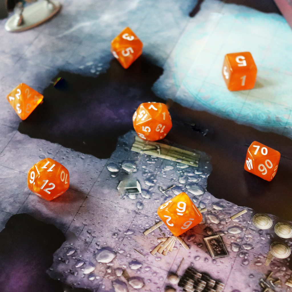 Opaque Acrylic Set of 7 TTRPG Dice - Fool's Gold