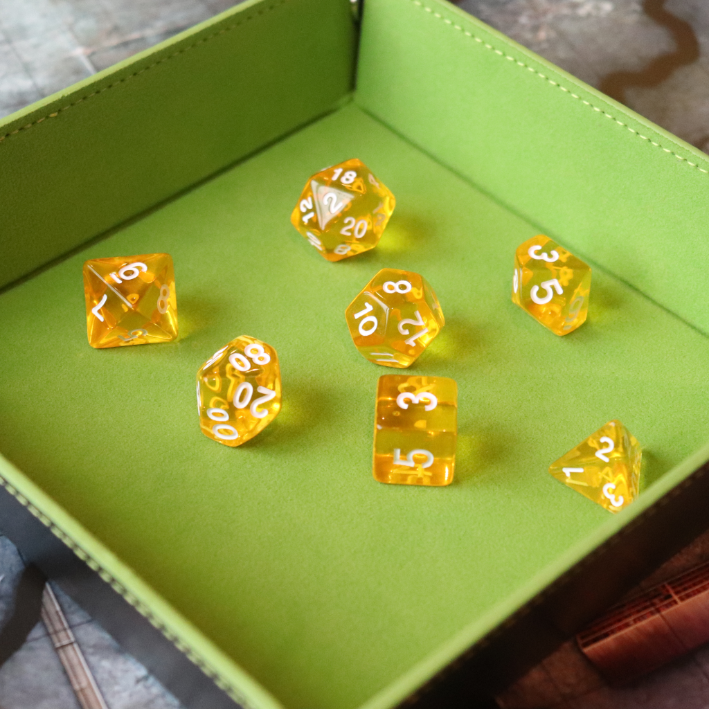 Square Faux Leather Pop UP Dice Tray - Goblin Green