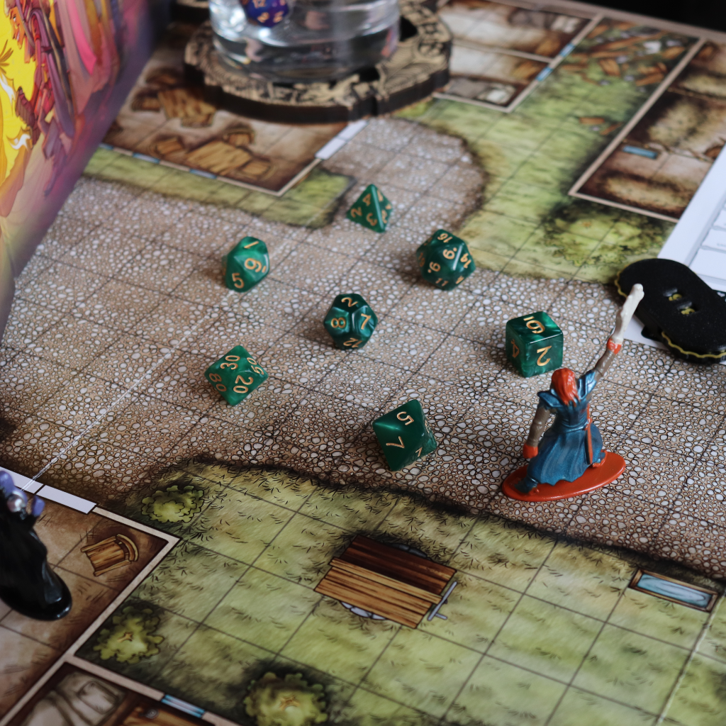 Opaque Acrylic Set of 7 TTRPG Dice - Goblin Green