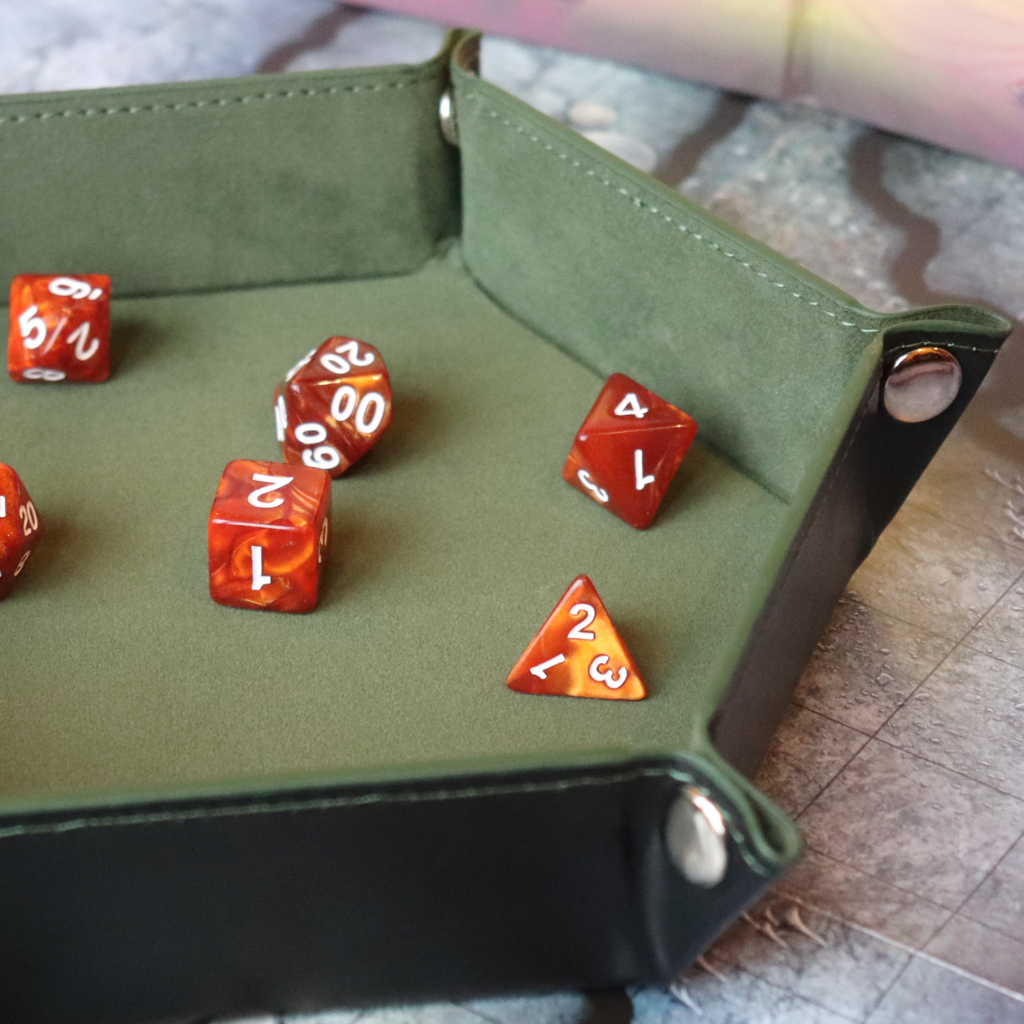 Hexagon Faux Leather Pop UP Dice Tray - Haggard