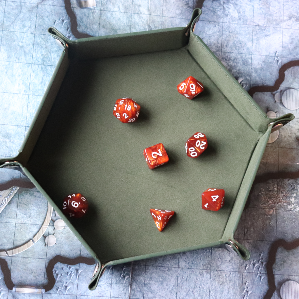 Hexagon Faux Leather Pop UP Dice Tray - Haggard