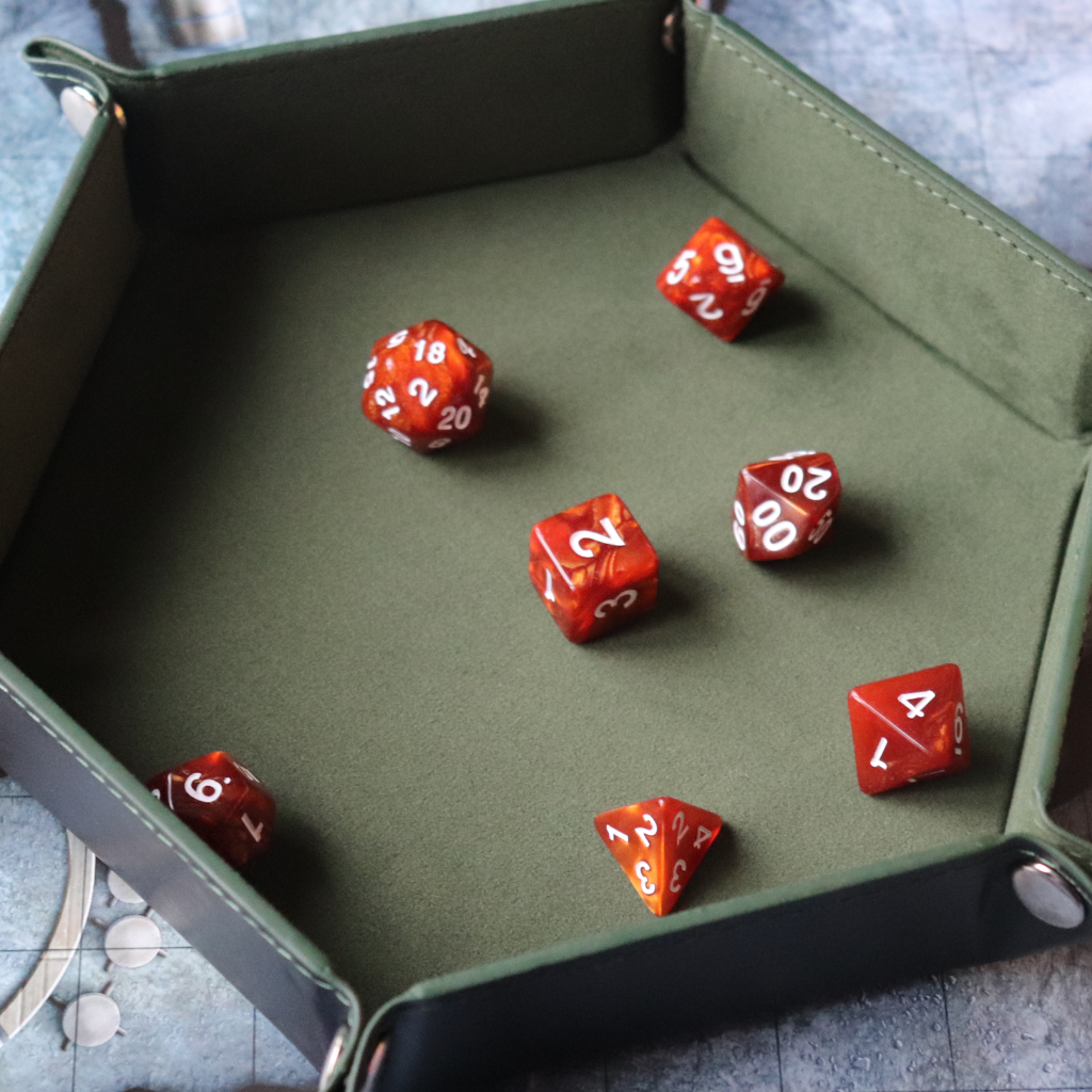 Hexagon Faux Leather Pop UP Dice Tray - Haggard