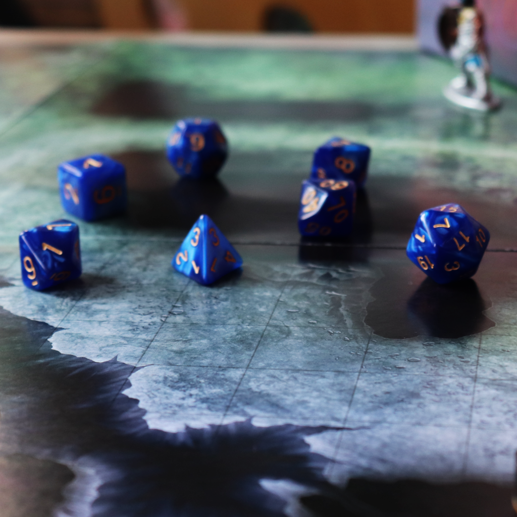 Opaque Acrylic Set of 7 TTRPG Dice - Underdark Indigo