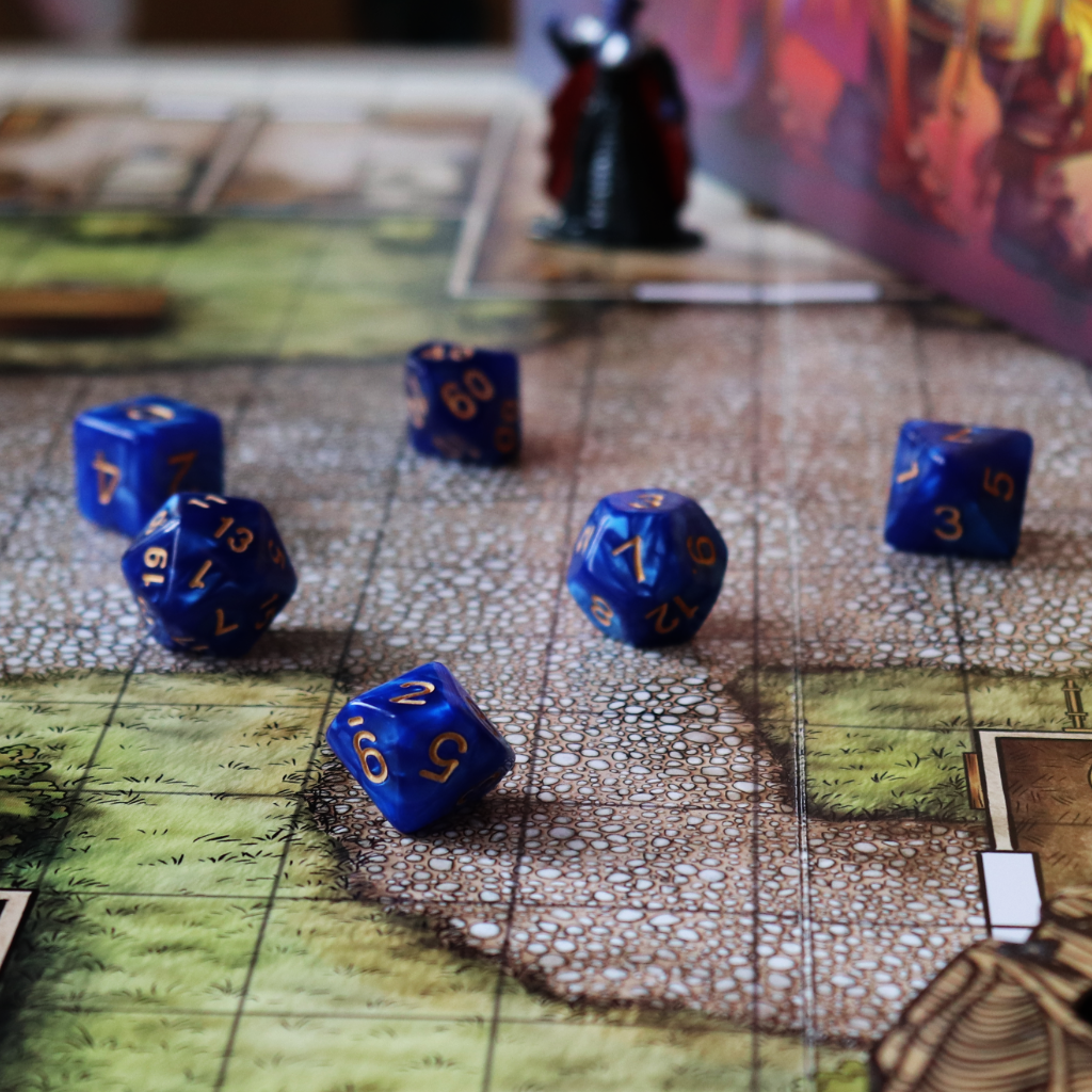 Opaque Acrylic Set of 7 TTRPG Dice - Underdark Indigo