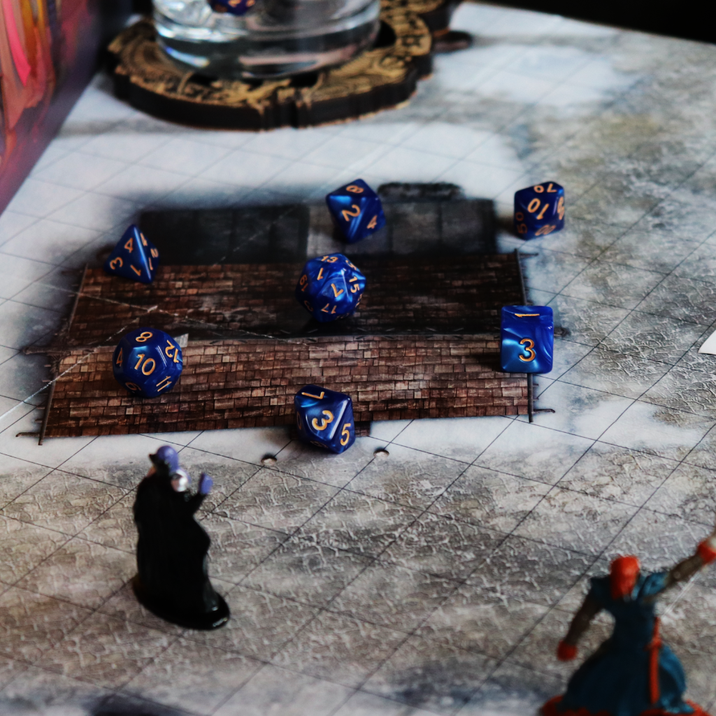 Opaque Acrylic Set of 7 TTRPG Dice - Underdark Indigo