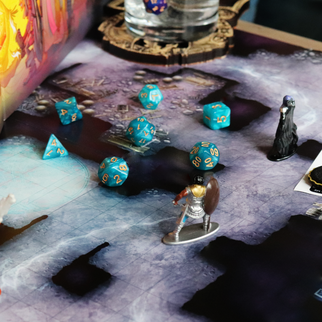 Opaque Acrylic Set of 7 TTRPG Dice - Kraken Blue