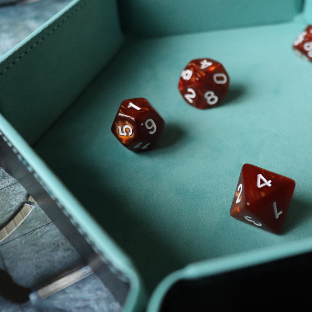 Faux Leather Pop UP Dice Tray - Monk Sky (2 Styles Available)