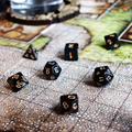 Opaque Acrylic Set of 7 TTRPG Dice - Obsidian