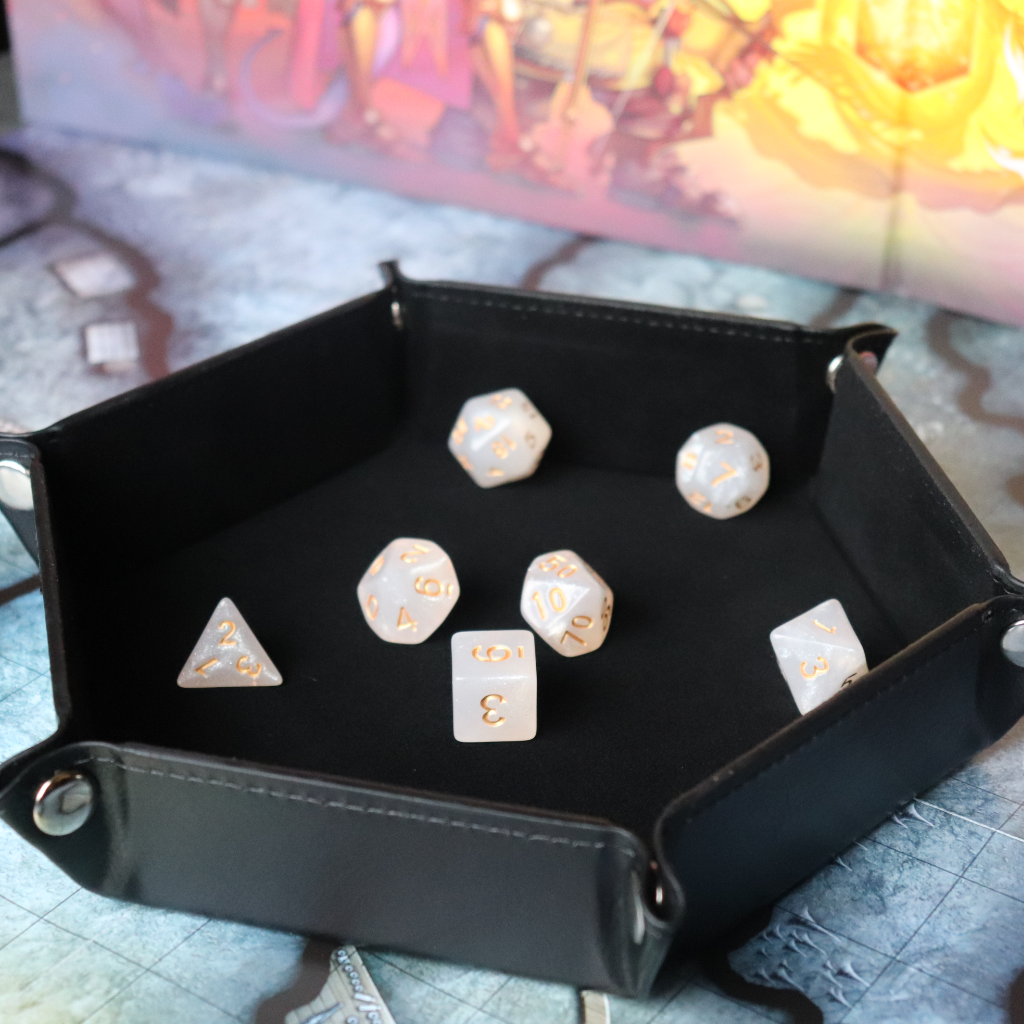 Faux Leather Pop UP Dice Tray - Obsidian (2 Styles Available)