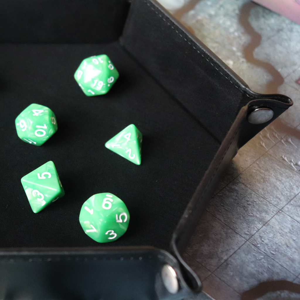 Faux Leather Pop UP Dice Tray - Obsidian (2 Styles Available)