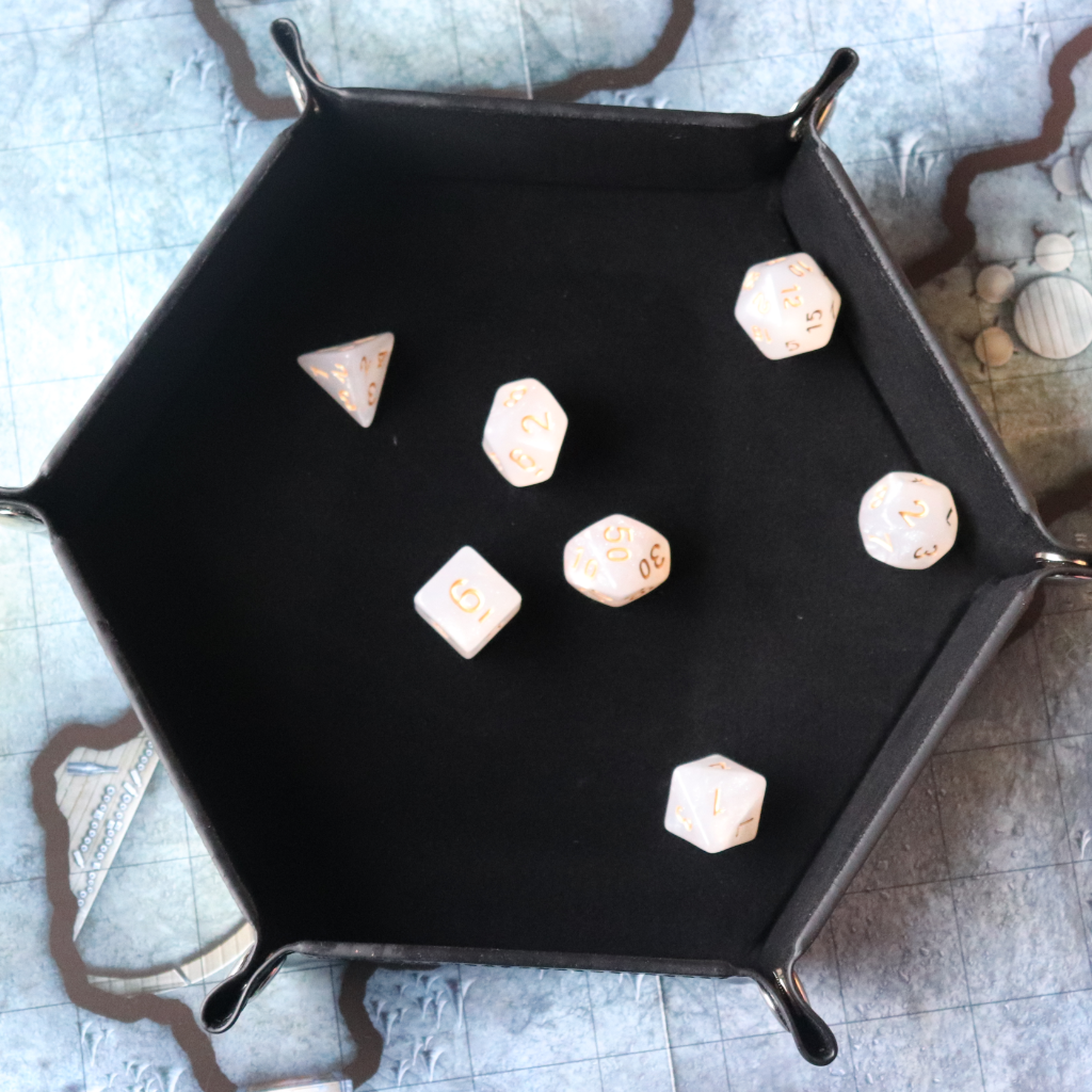 Faux Leather Pop UP Dice Tray - Obsidian (2 Styles Available)