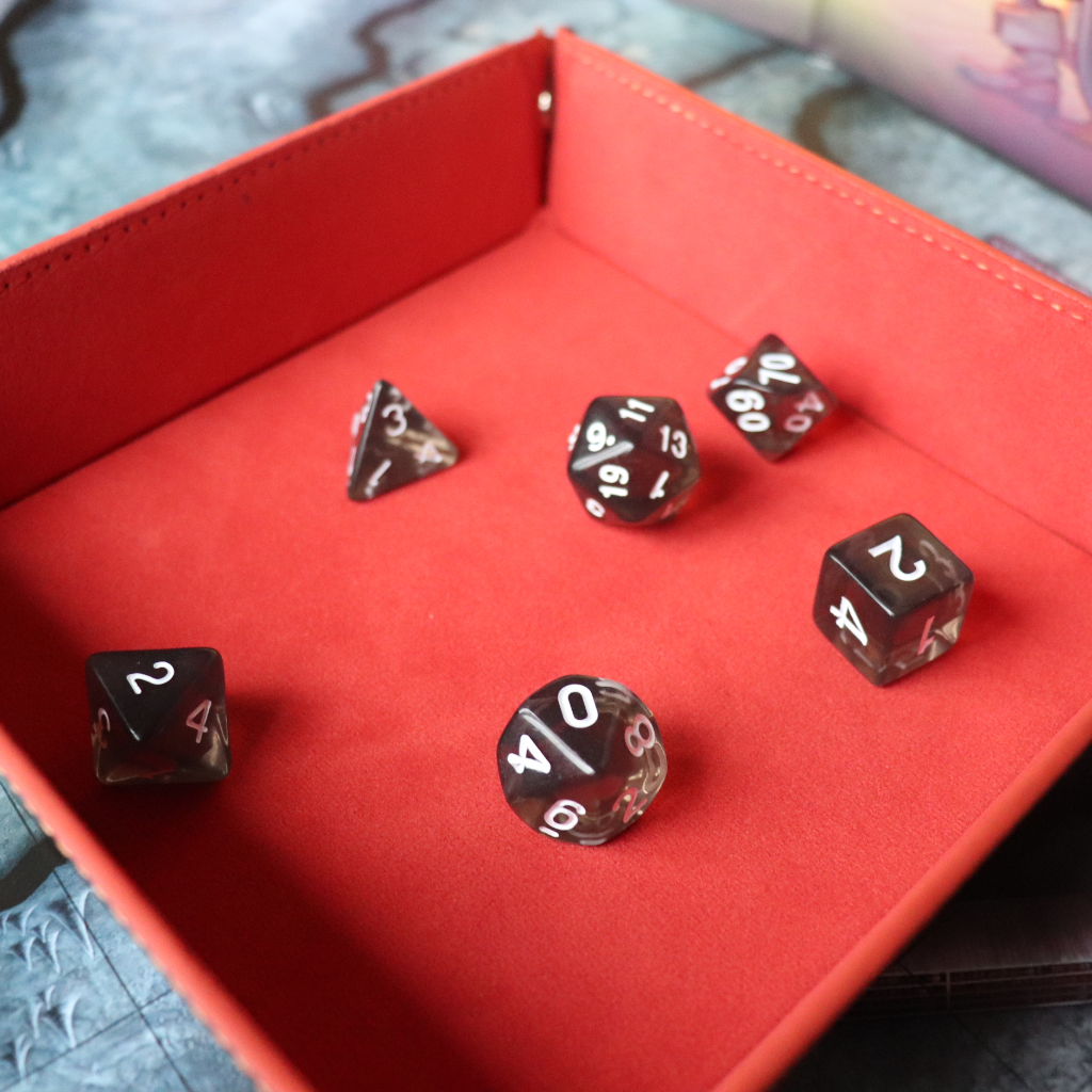 Faux Leather Pop UP Dice Tray - Burning Ochre (2 Styles Available)