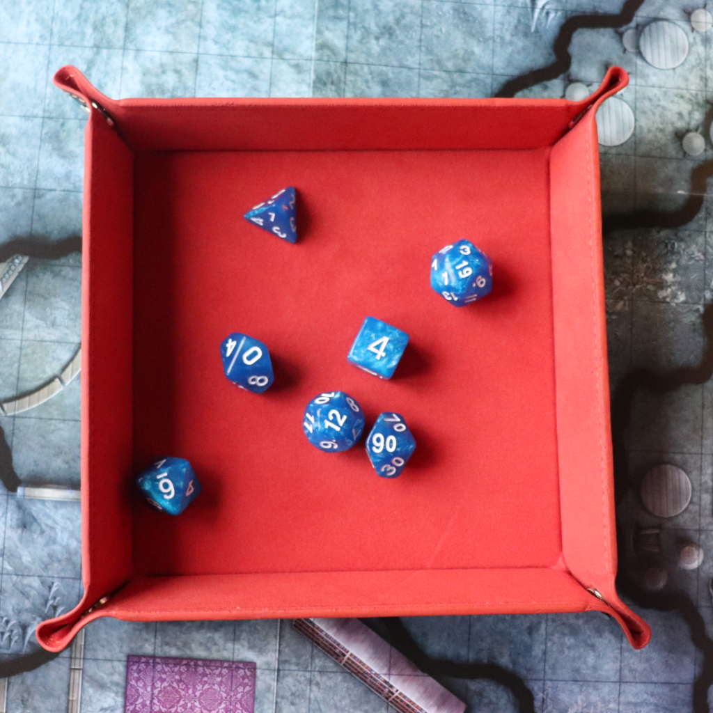 Faux Leather Pop UP Dice Tray - Burning Ochre (2 Styles Available)
