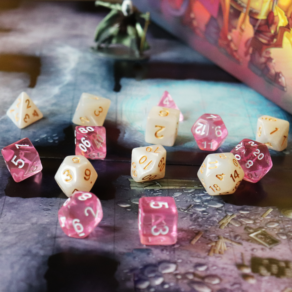 Partners In Crime 2 x 7 TTRPG Acrylic Dice Sets - The Fates