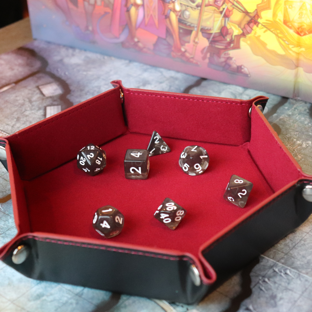 Hexagon Faux Leather Pop UP Dice Tray - Poisoned Chalace