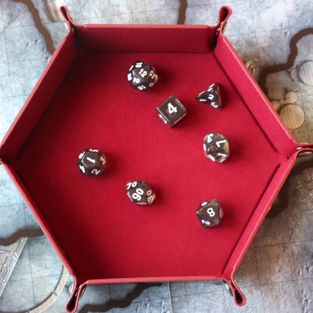 Hexagon Faux Leather Pop UP Dice Tray - Poisoned Chalace