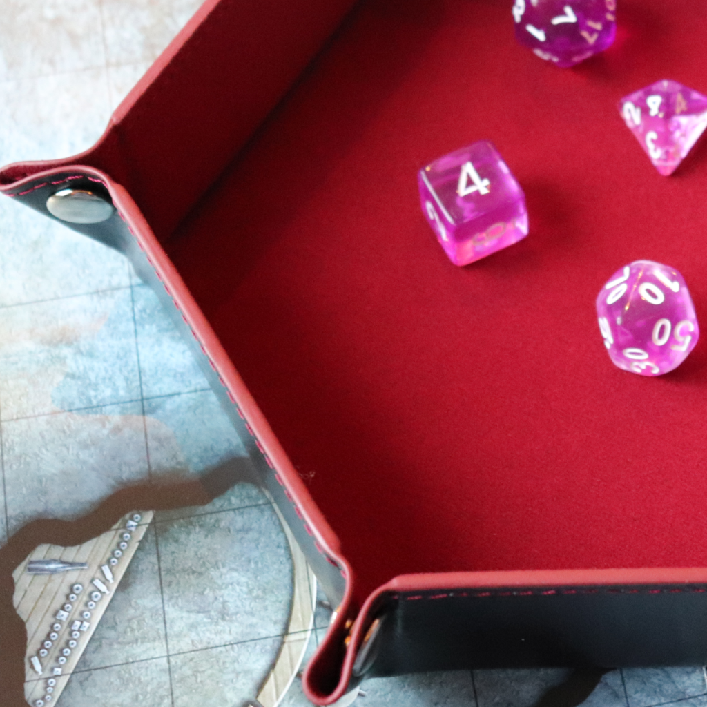 Hexagon Faux Leather Pop UP Dice Tray - Poisoned Chalace