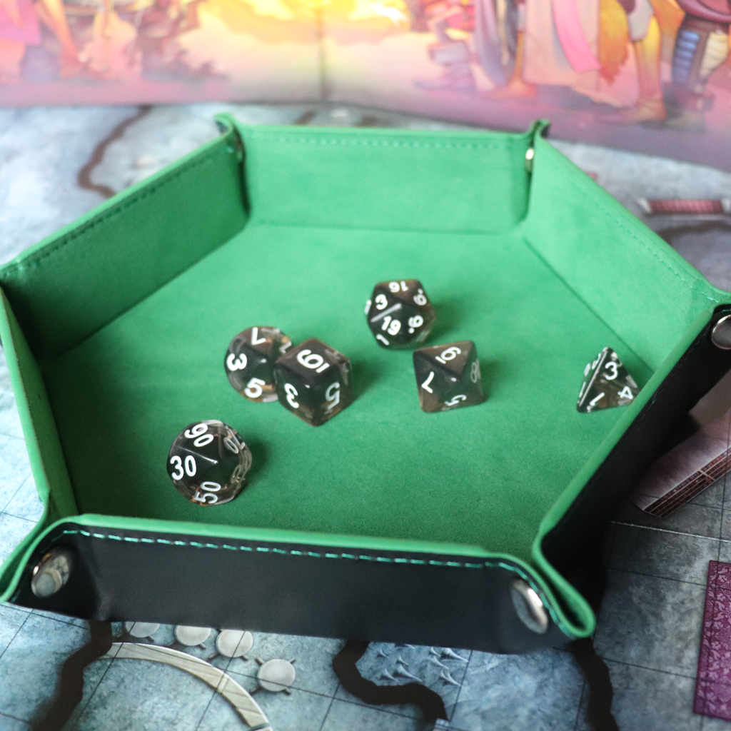 Faux Leather Pop UP Dice Tray - Ranger Emerald (2 Styles Available)