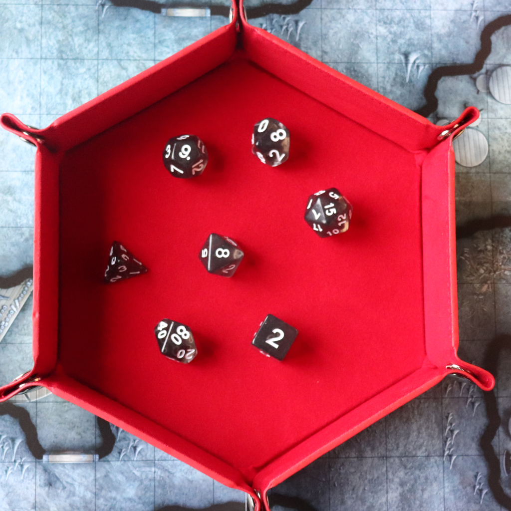 Faux Leather Pop UP Dice Tray - Bloodline Red (2 Styles Available)