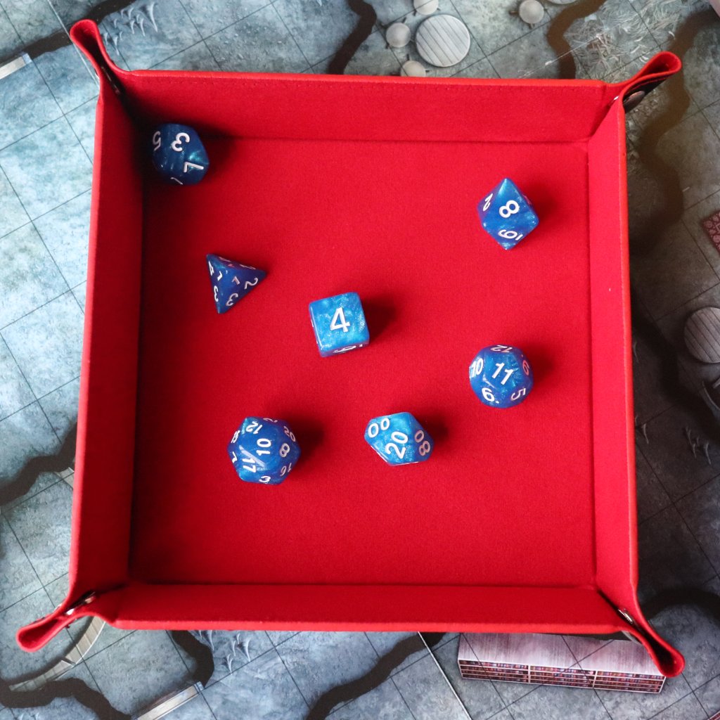 Faux Leather Pop UP Dice Tray - Bloodline Red (2 Styles Available)