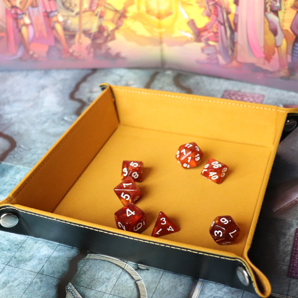 Faux Leather Pop UP Dice Tray - Sand Wyrm (2 Styles Available)