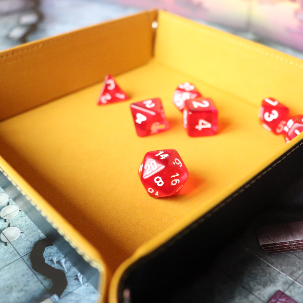 Faux Leather Pop UP Dice Tray - Sand Wyrm (2 Styles Available)
