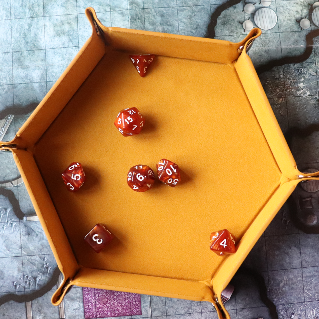 Faux Leather Pop UP Dice Tray - Sand Wyrm (2 Styles Available)