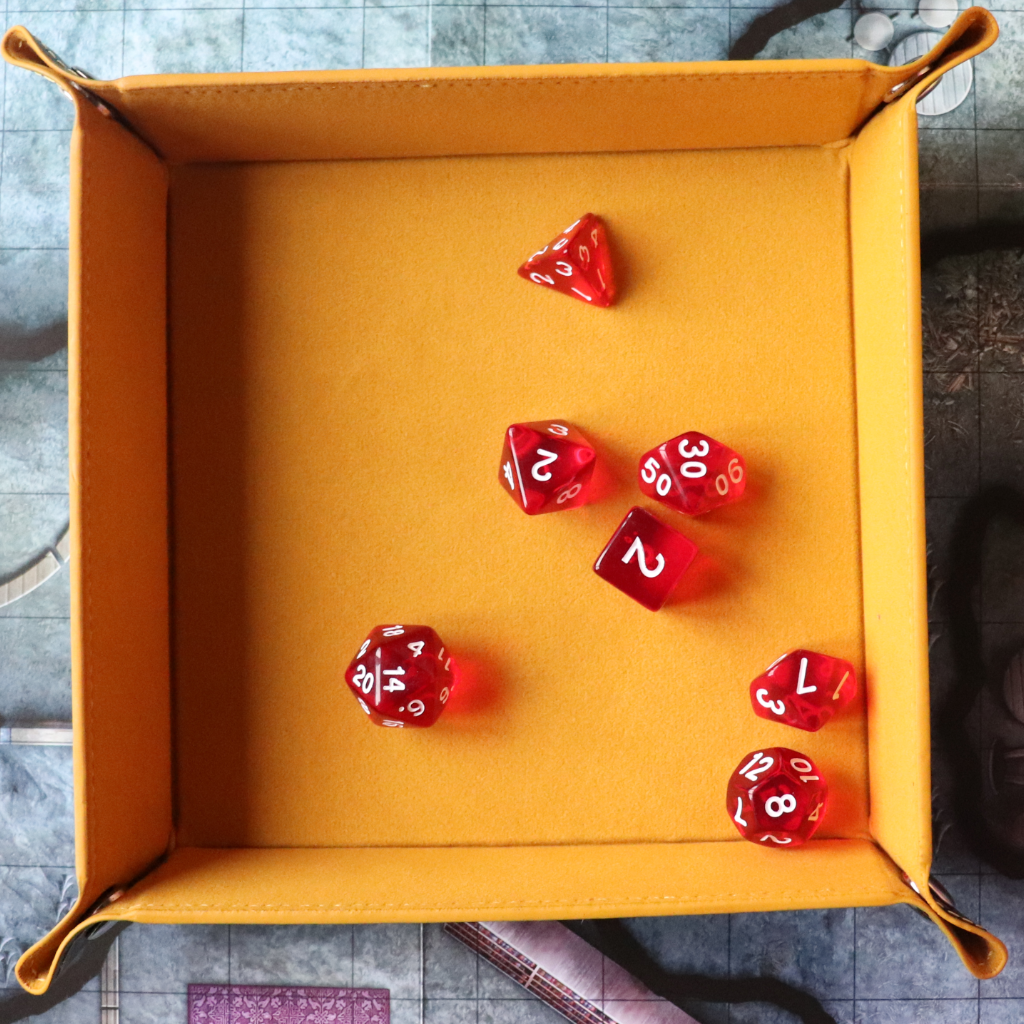 Faux Leather Pop UP Dice Tray - Sand Wyrm (2 Styles Available)