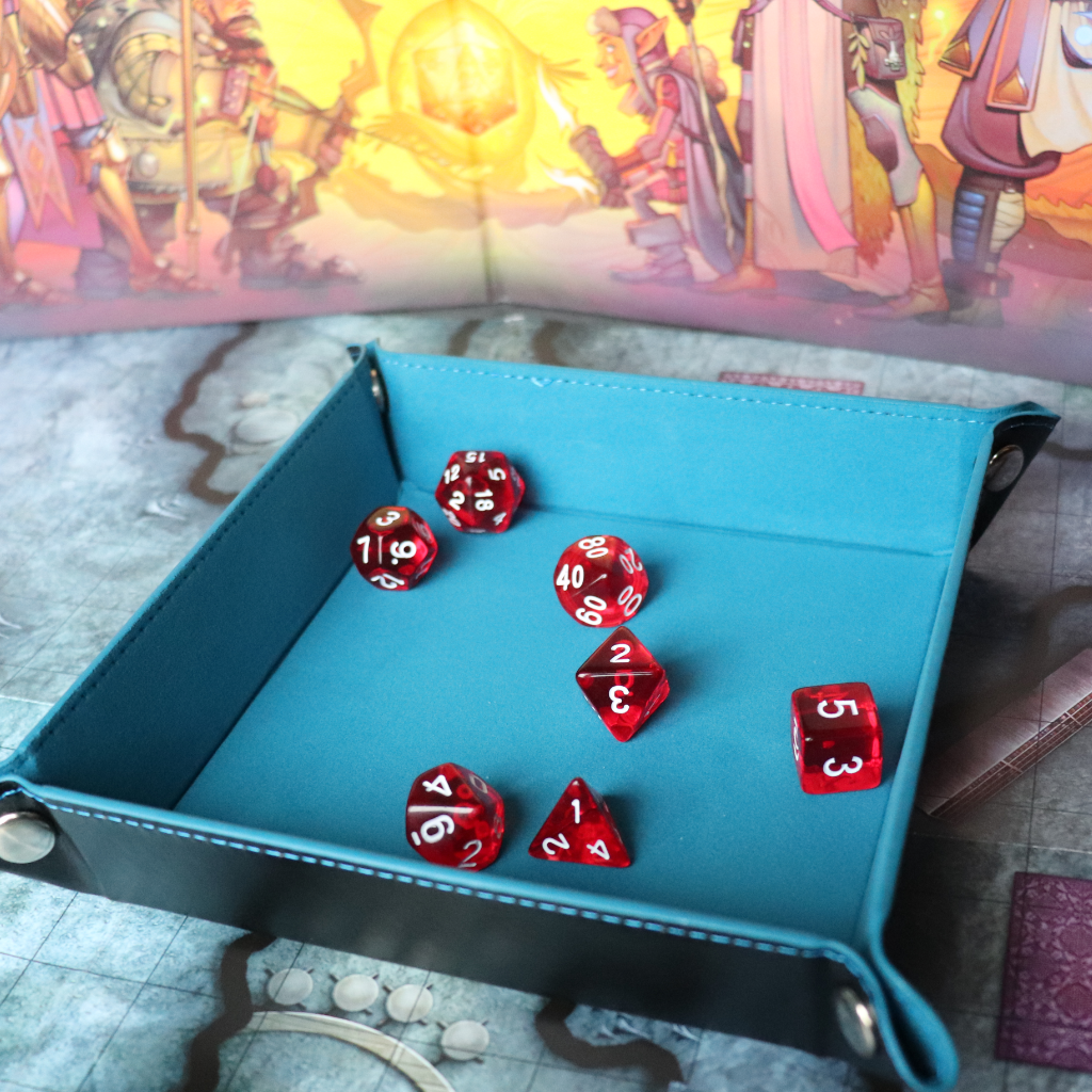 Faux Leather Pop UP Dice Tray - Lightning Strikes (2 Styles Available)