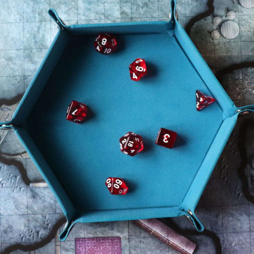 Faux Leather Pop UP Dice Tray - Lightning Strikes (2 Styles Available)