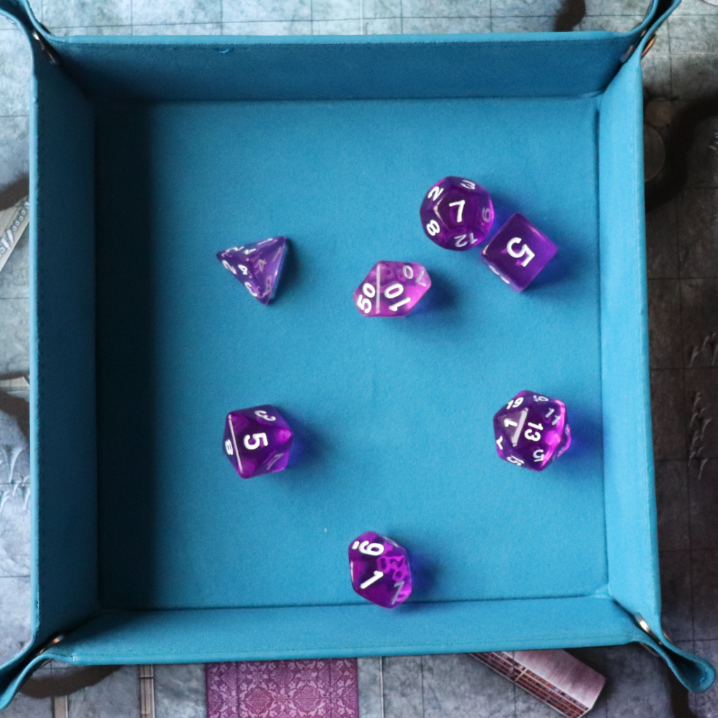 Faux Leather Pop UP Dice Tray - Lightning Strikes (2 Styles Available)
