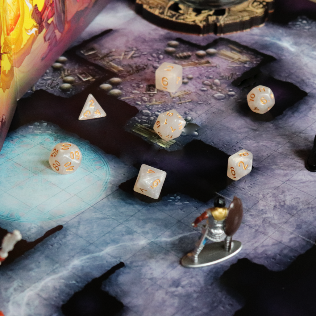 Opaque Acrylic Set of 7 TTRPG Dice - Wish