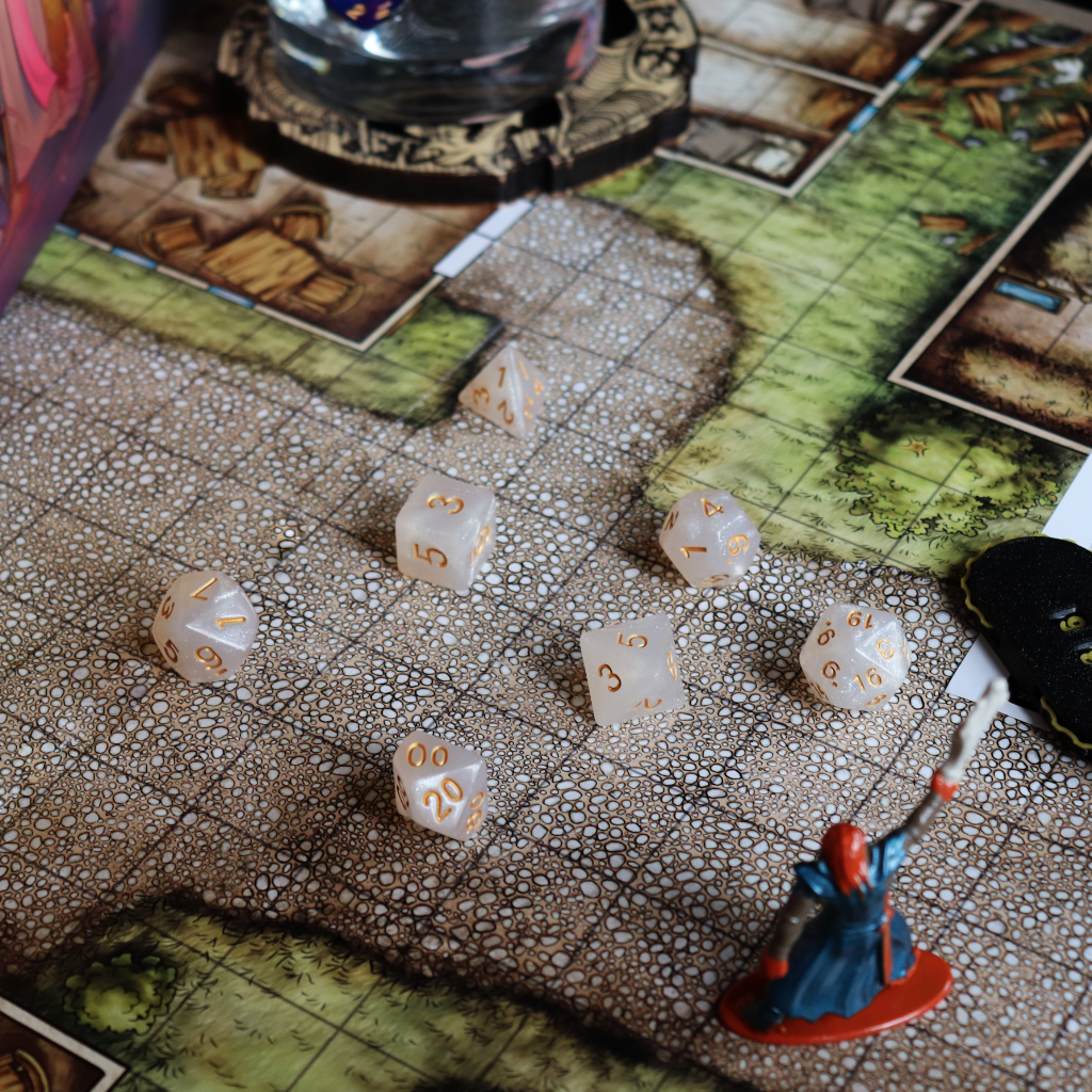 Opaque Acrylic Set of 7 TTRPG Dice - Wish